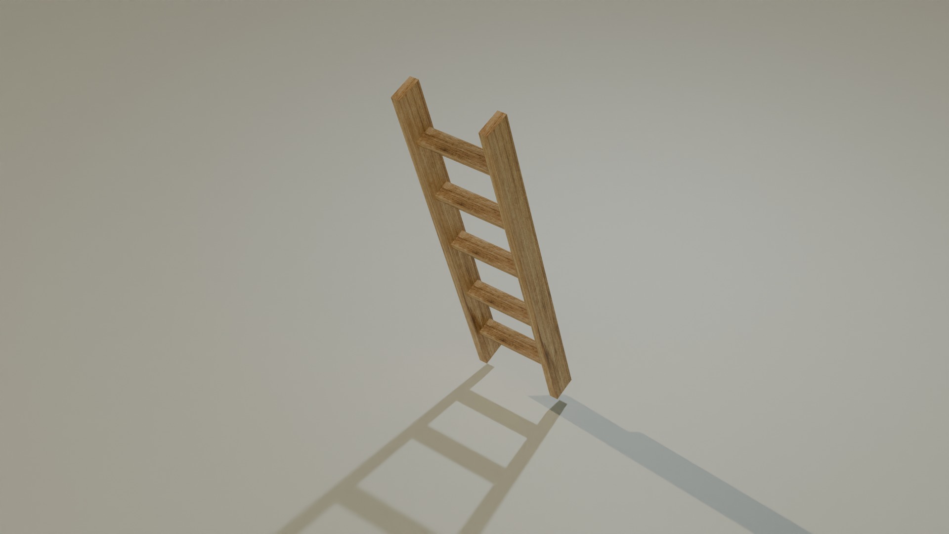 Ladder Wood Low-poly 3D model_4