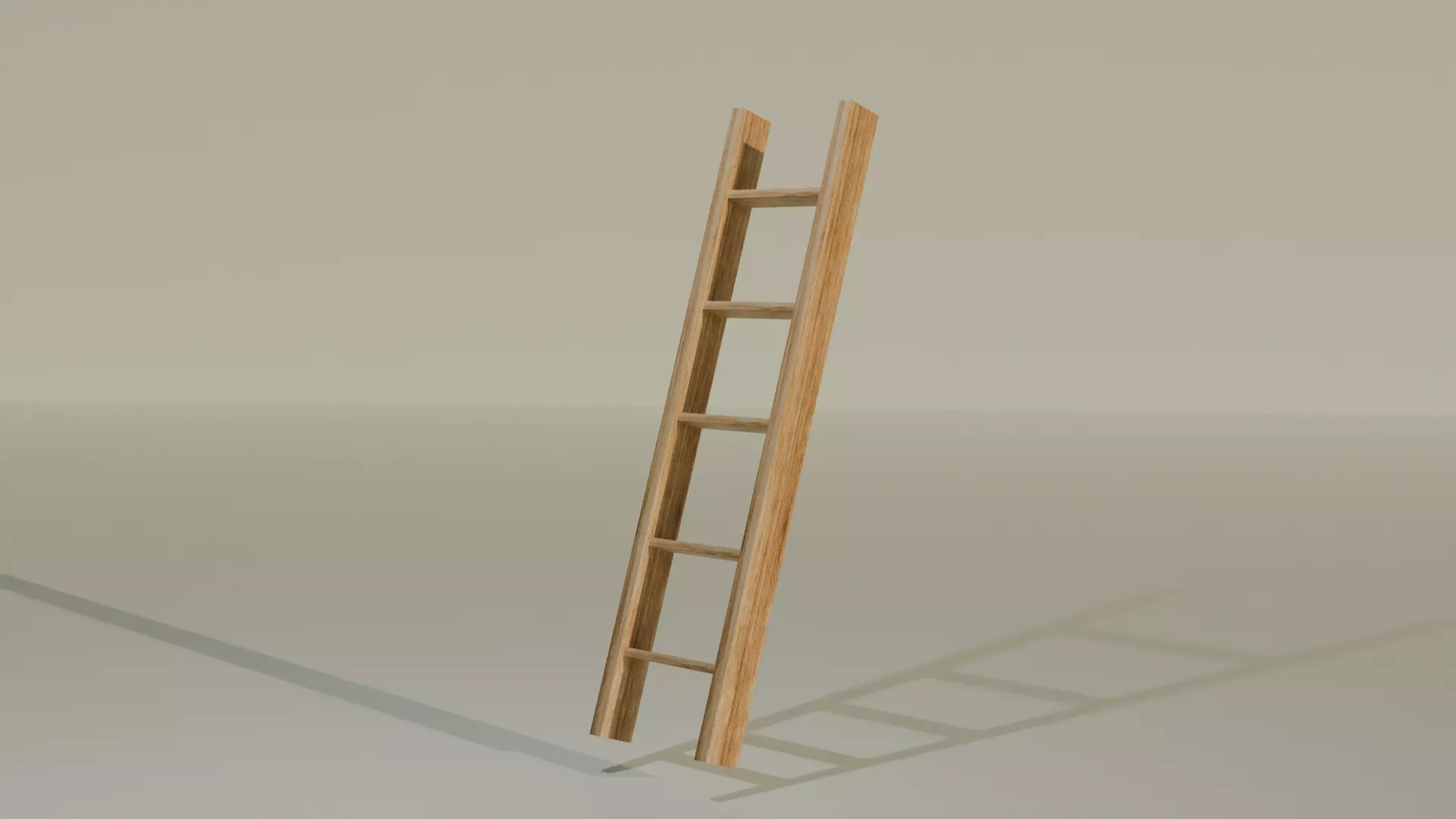 Ladder Wood Low-poly 3D model_0