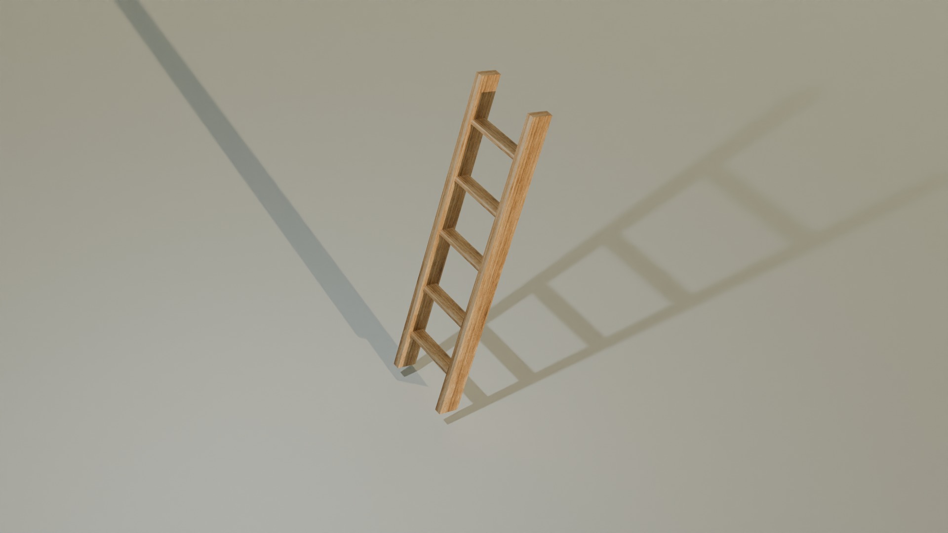 Ladder Wood Low-poly 3D model_2