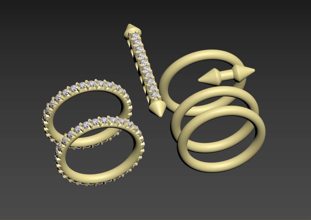 ring gold 3D print model_3