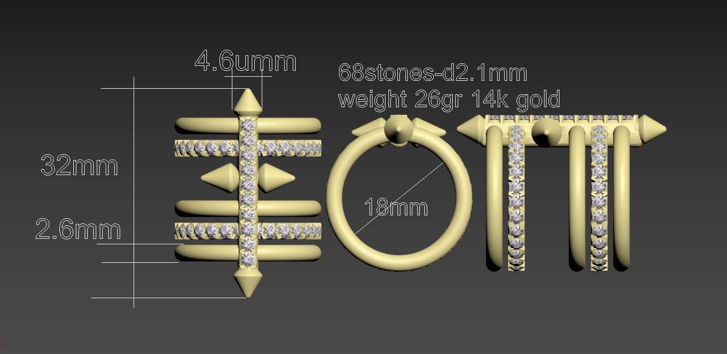 ring gold 3D print model_23