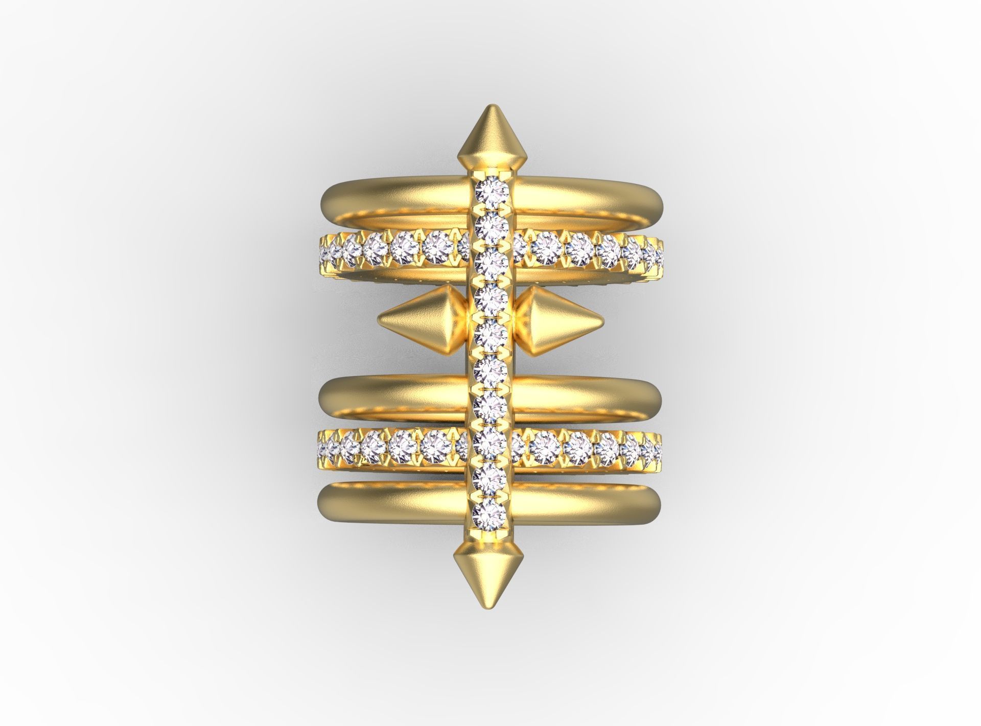 ring gold 3D print model_15