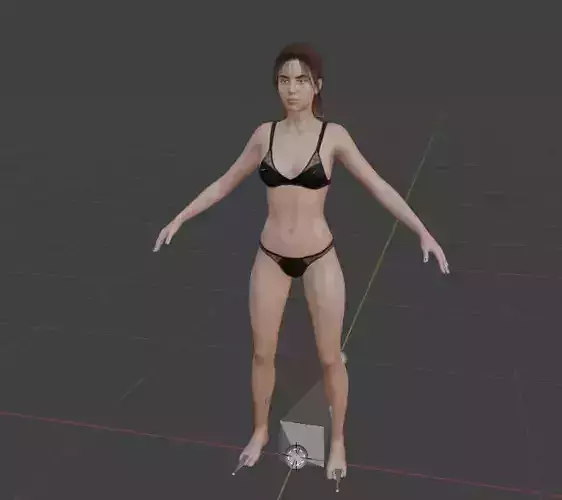 Realistic Female Character Model with Full Rigging