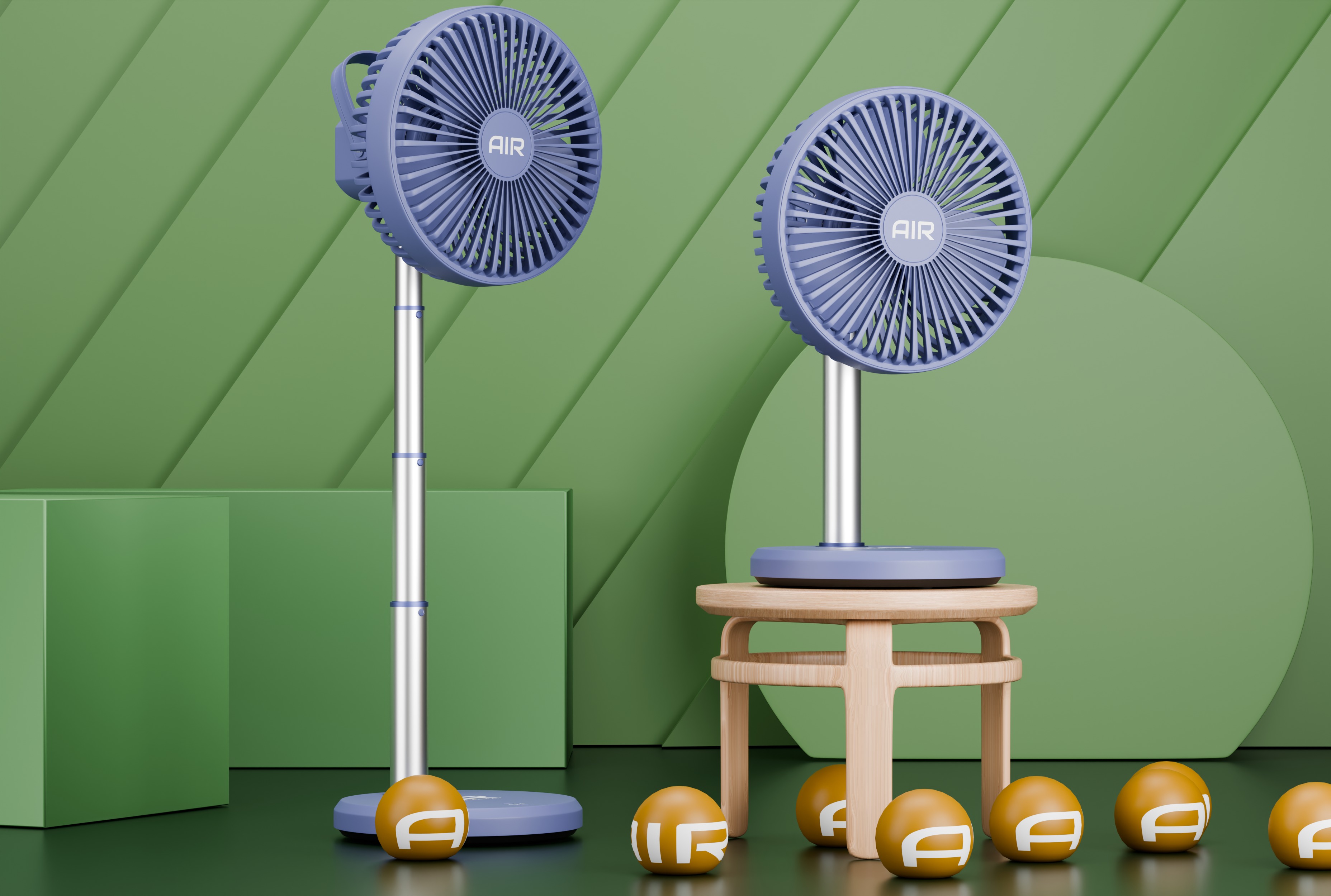 Mini Charger Fan 3D model_13