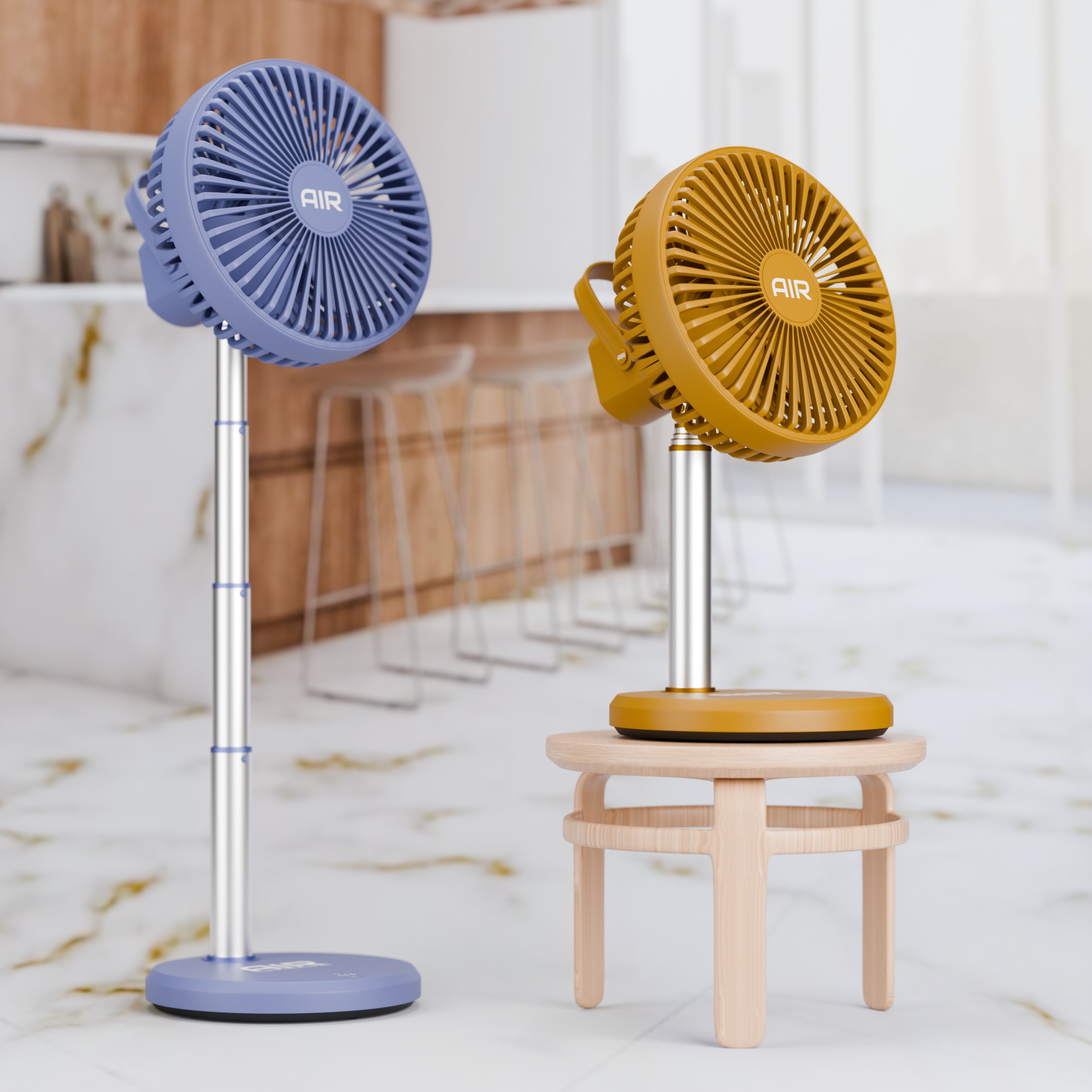 Mini Charger Fan 3D model_10
