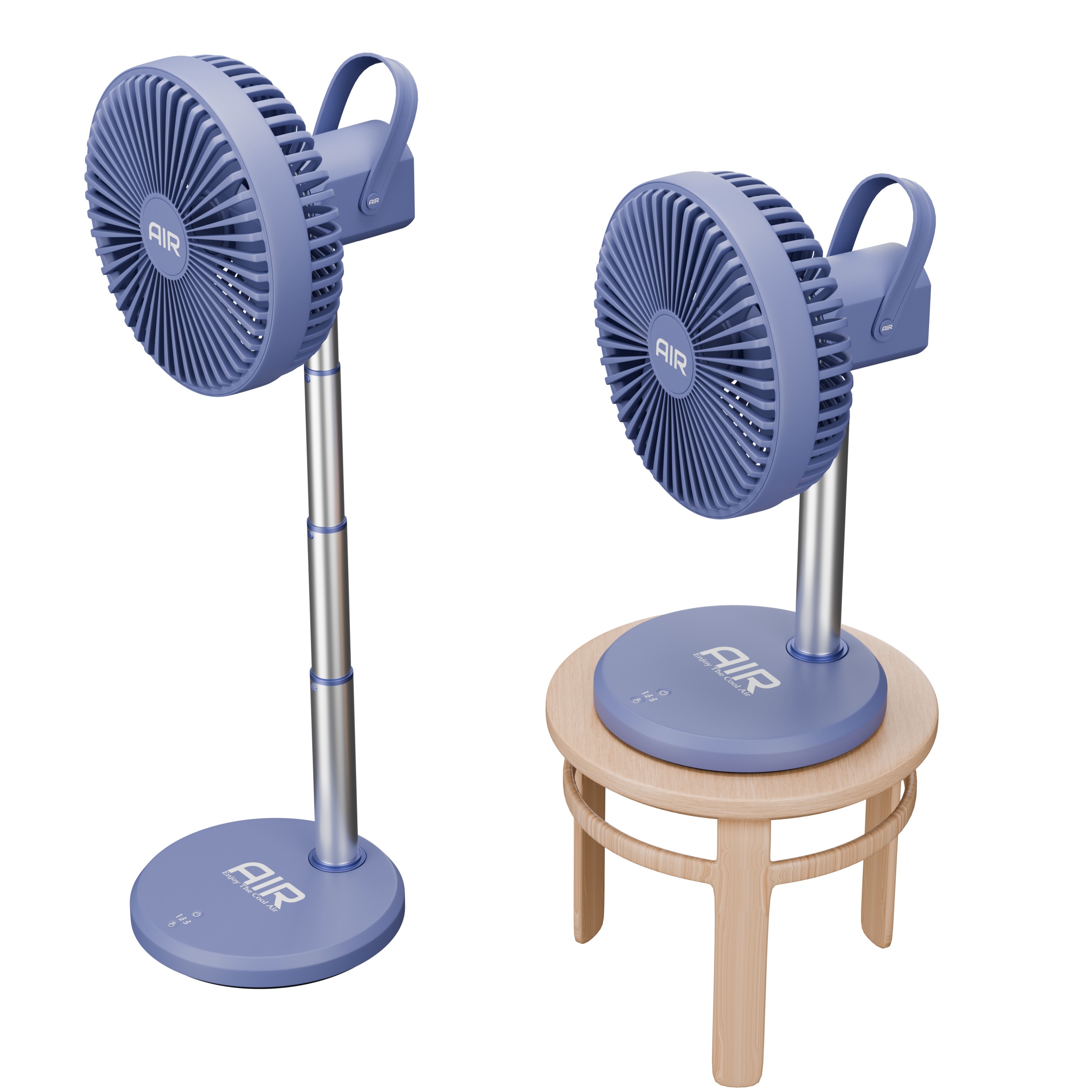 Mini Charger Fan 3D model_11