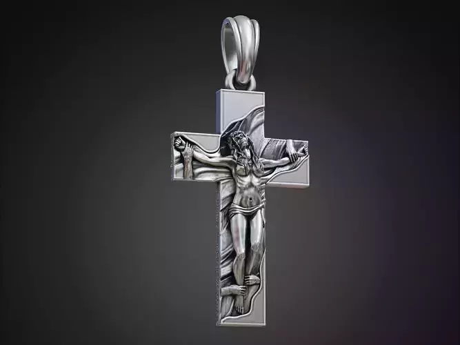Cross pendant crucified woman 3D print model