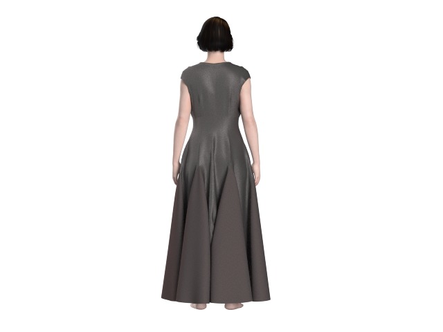 35 godet dress pattern 3D print model_1