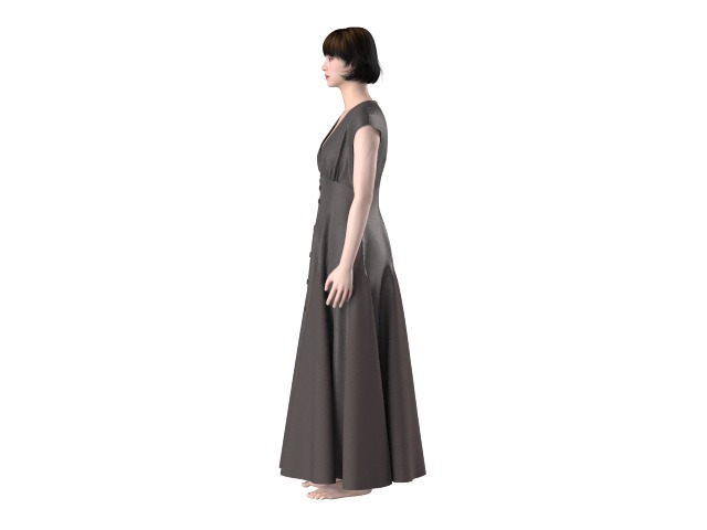 35 godet dress pattern 3D print model_3