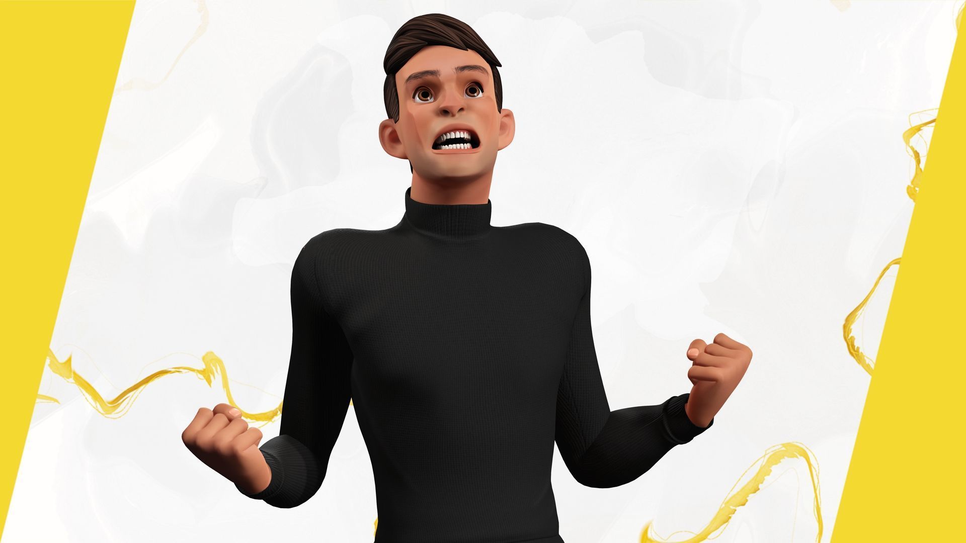 Stylized Young Male 3D Character for Animation Low-poly 3D model_15