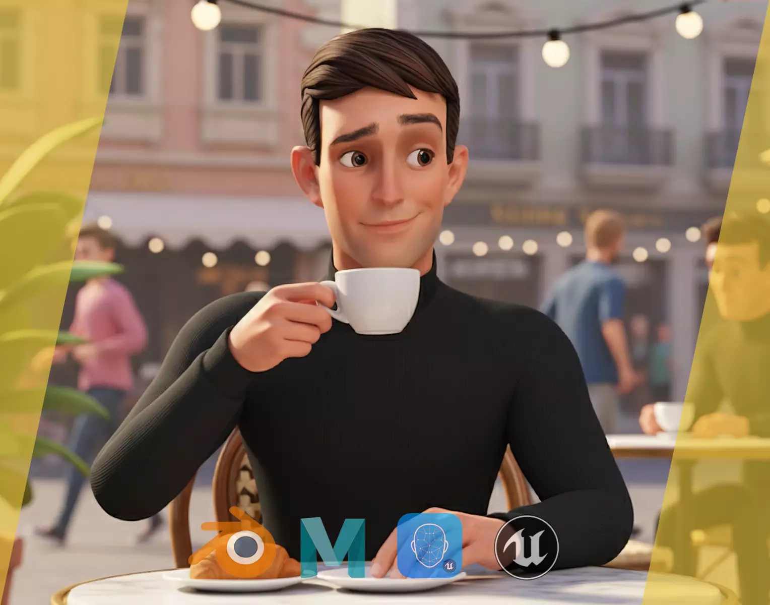 Stylized Young Male 3D Character for Animation Low-poly 3D model_0