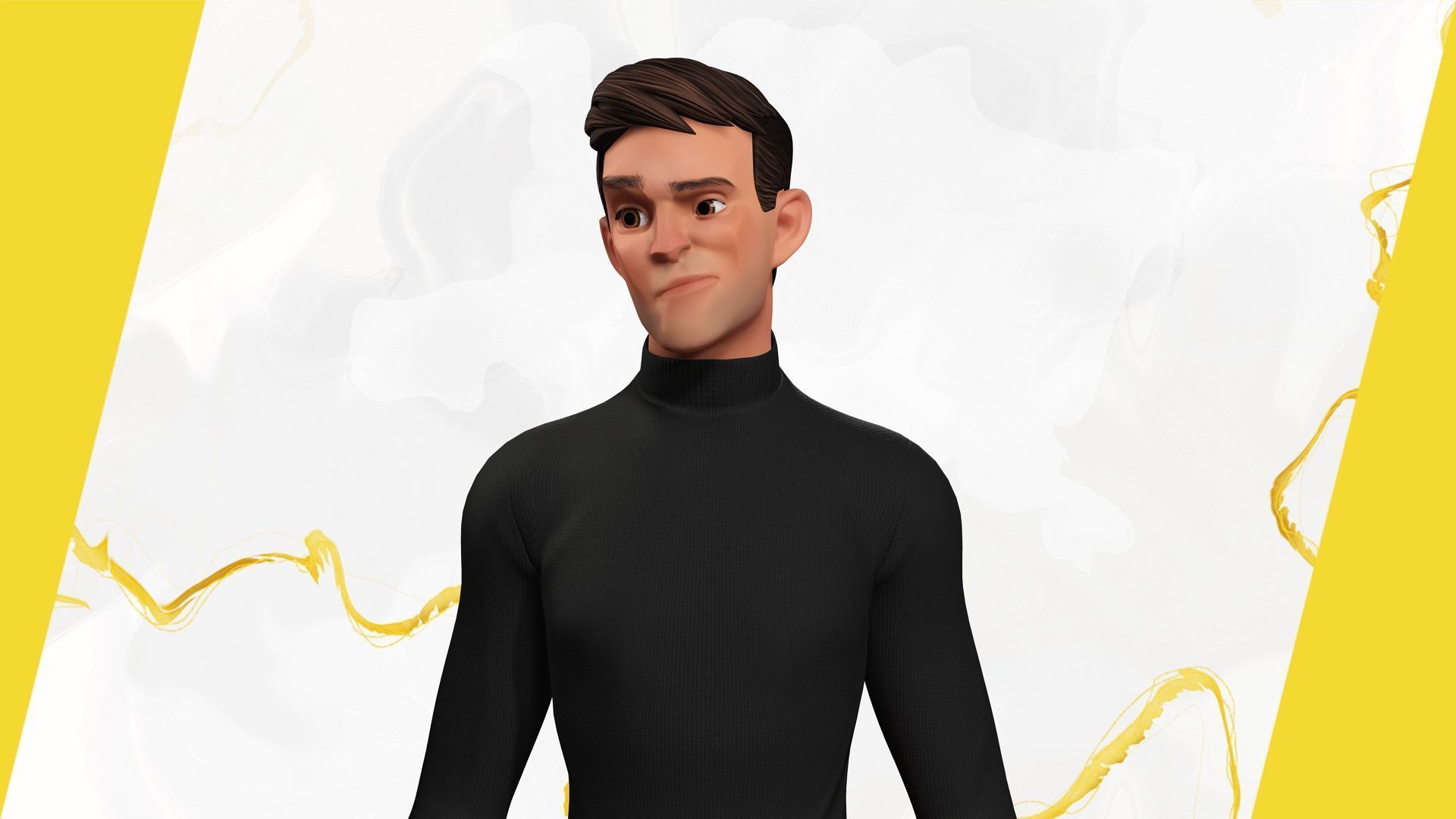 Stylized Young Male 3D Character for Animation Low-poly 3D model_10