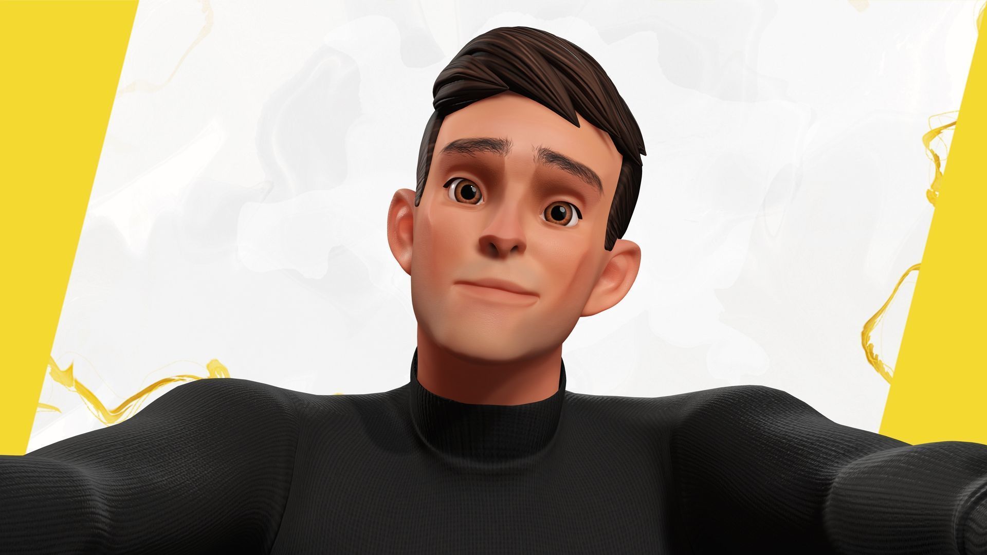 Stylized Young Male 3D Character for Animation Low-poly 3D model_3