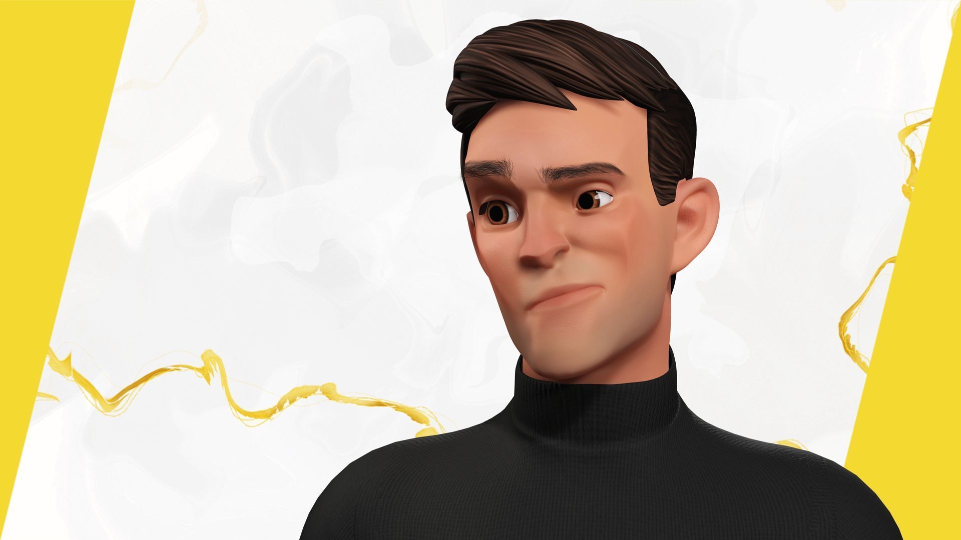 Stylized Young Male 3D Character for Animation Low-poly 3D model_9