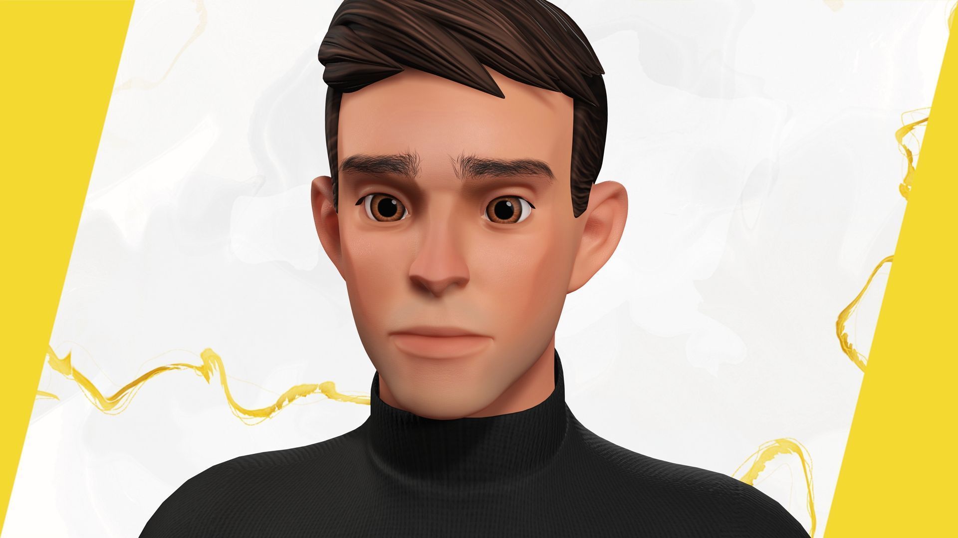 Stylized Young Male 3D Character for Animation Low-poly 3D model_30