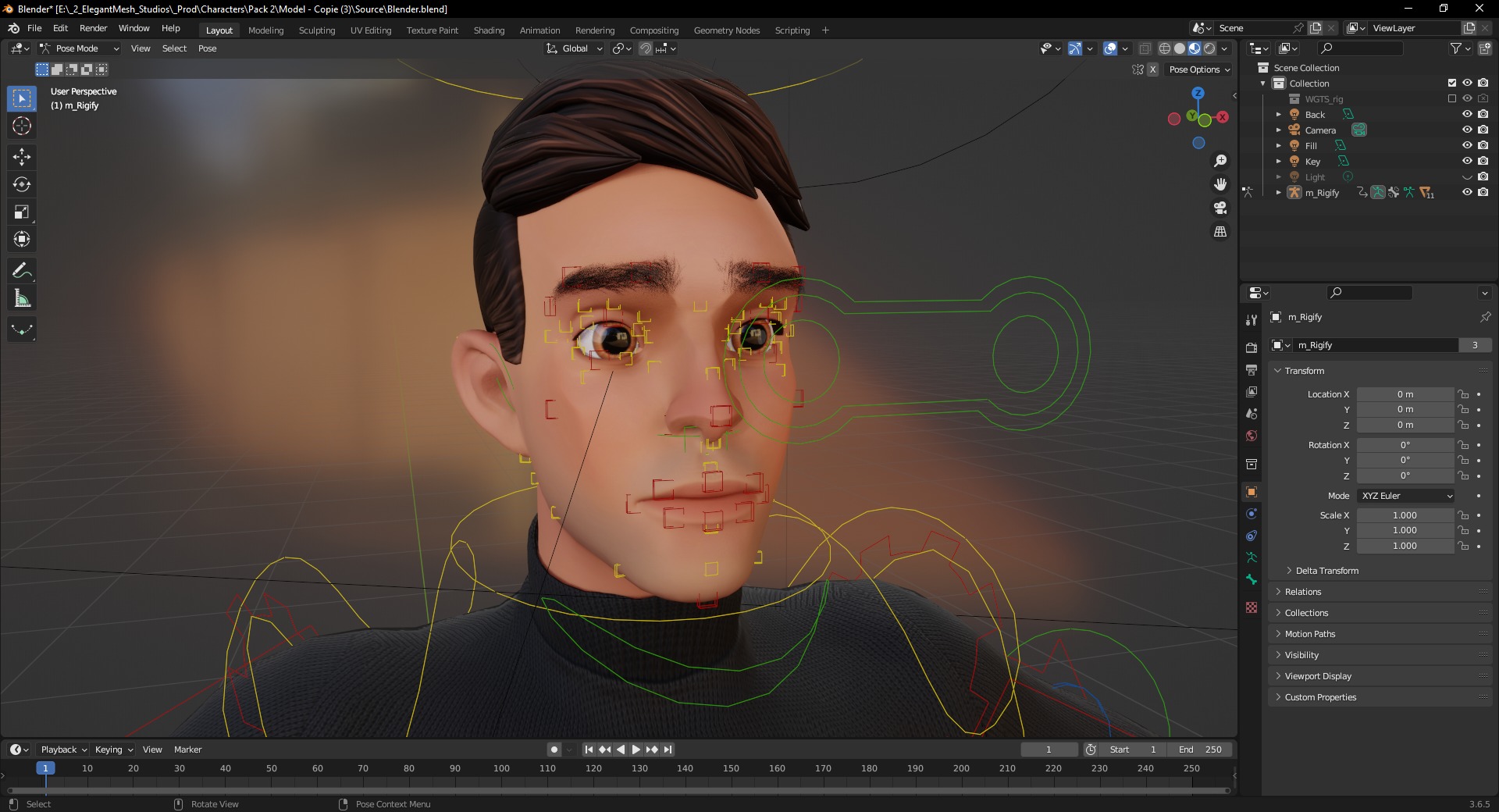 Stylized Young Male 3D Character for Animation Low-poly 3D model_17