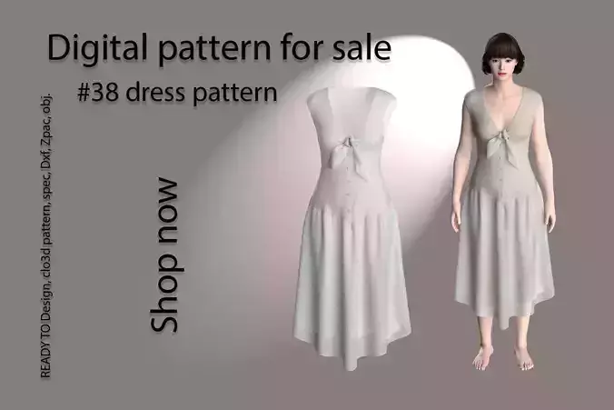 38 dress pattern for women 3D print model