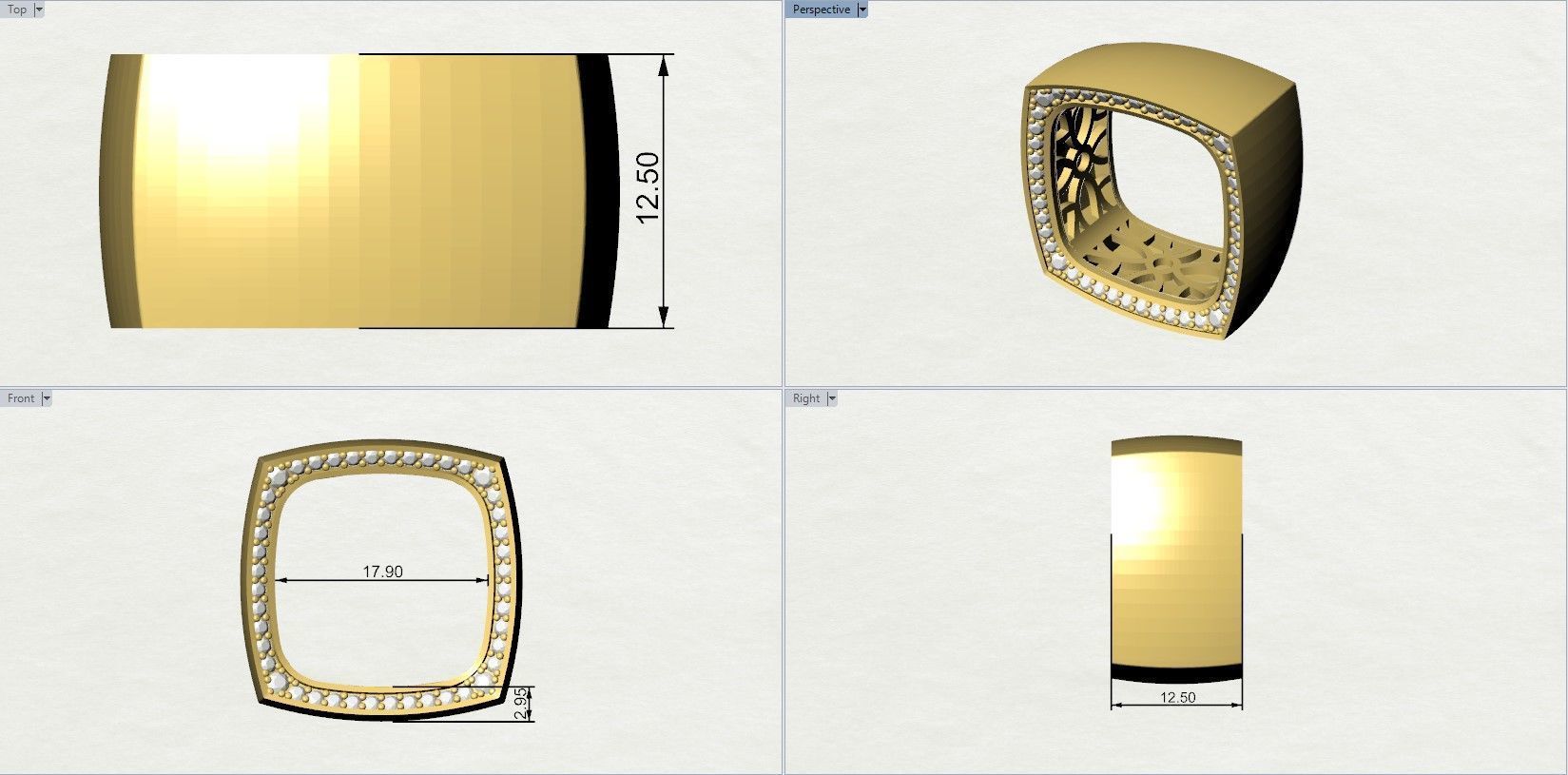 Vhernier Cube Ring  3D print model_5