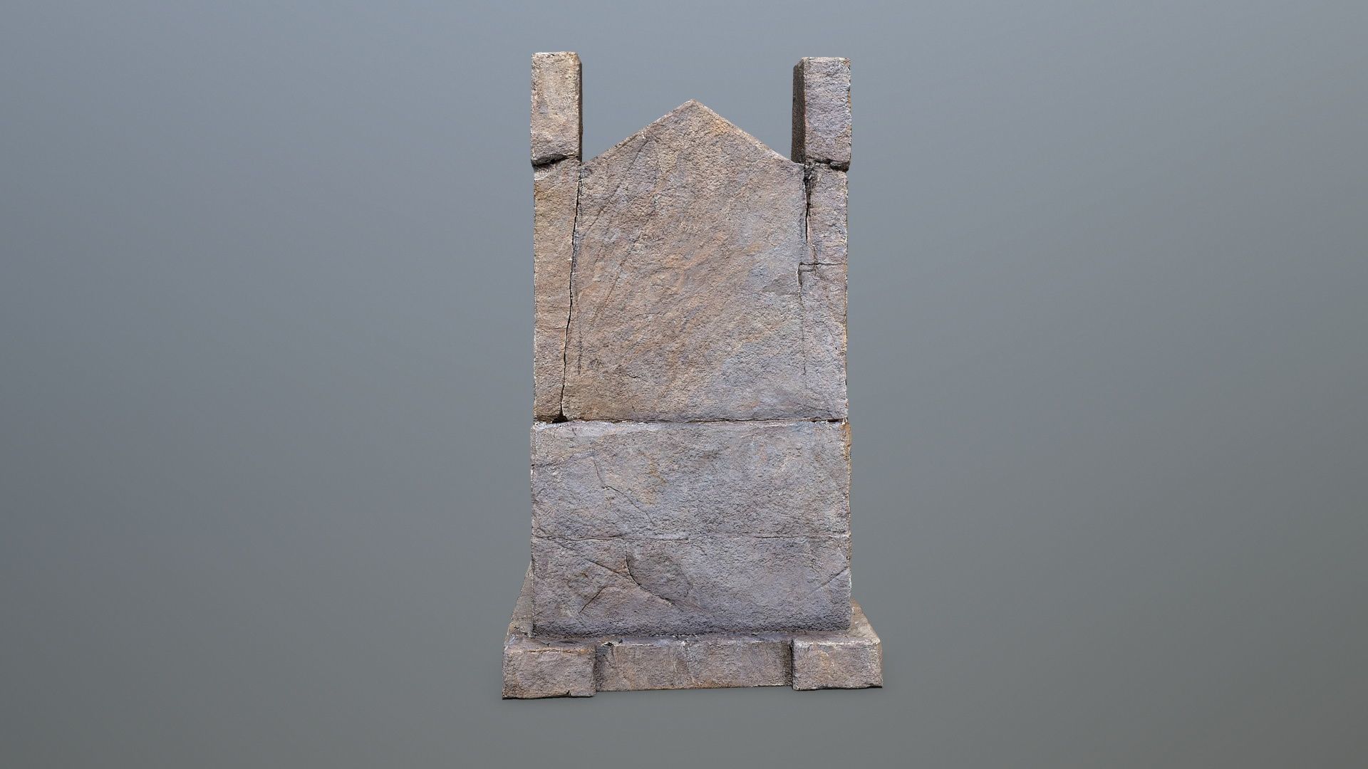 Stone Throne Low-poly 3D model_5