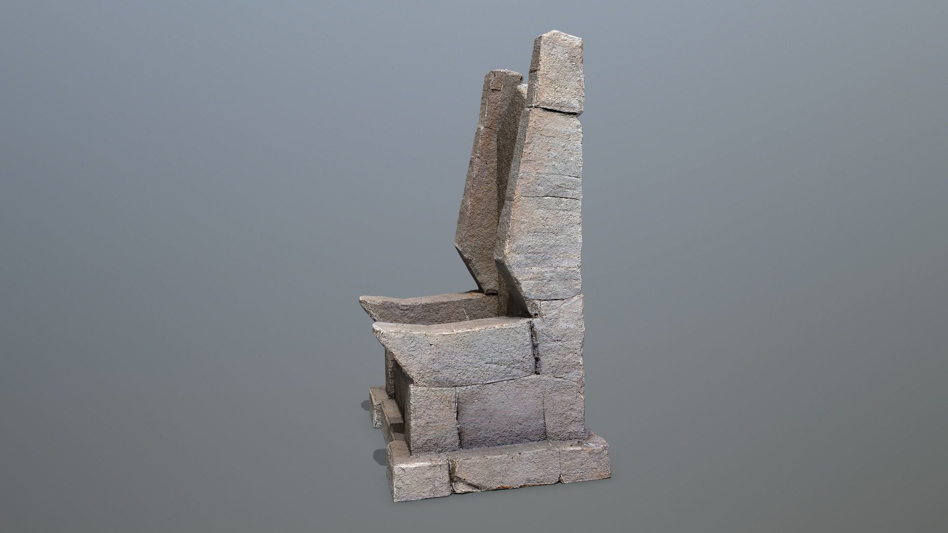 Stone Throne Low-poly 3D model_3