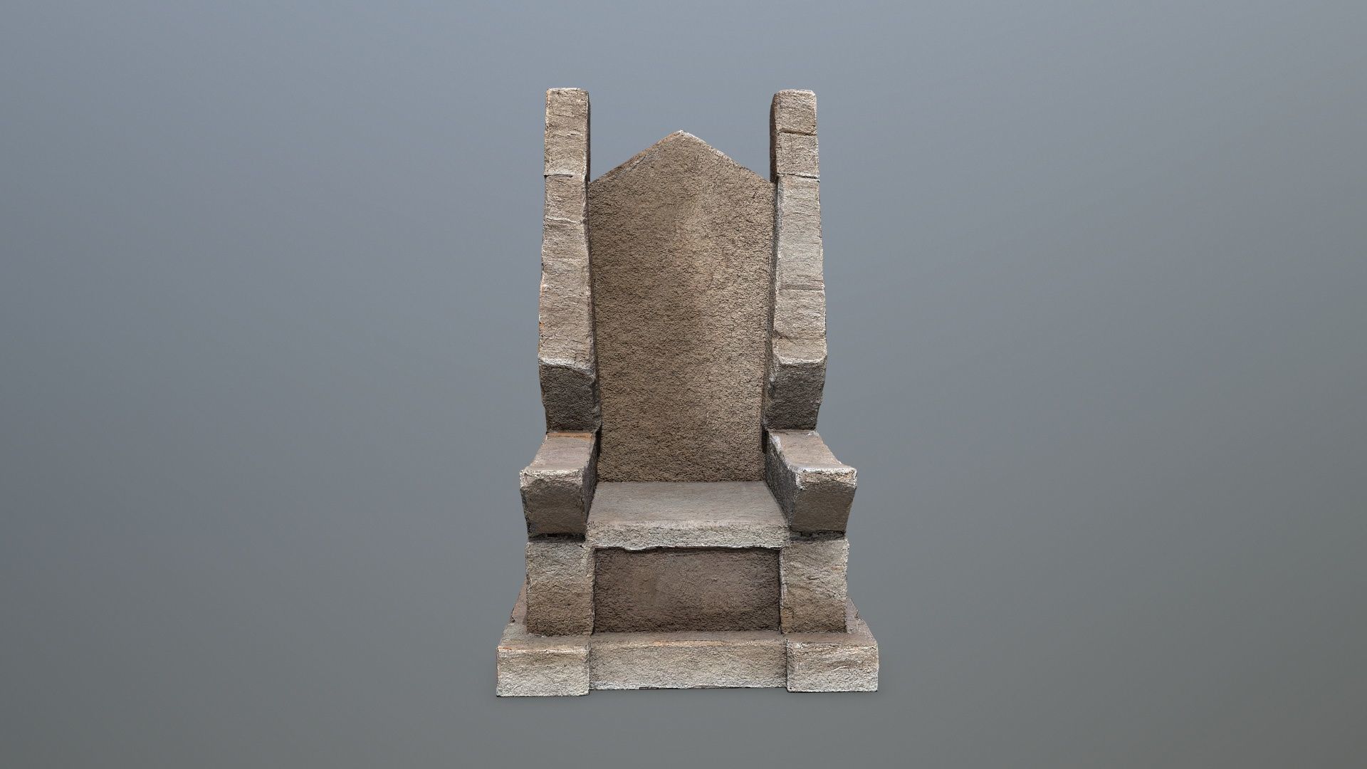 Stone Throne Low-poly 3D model_9