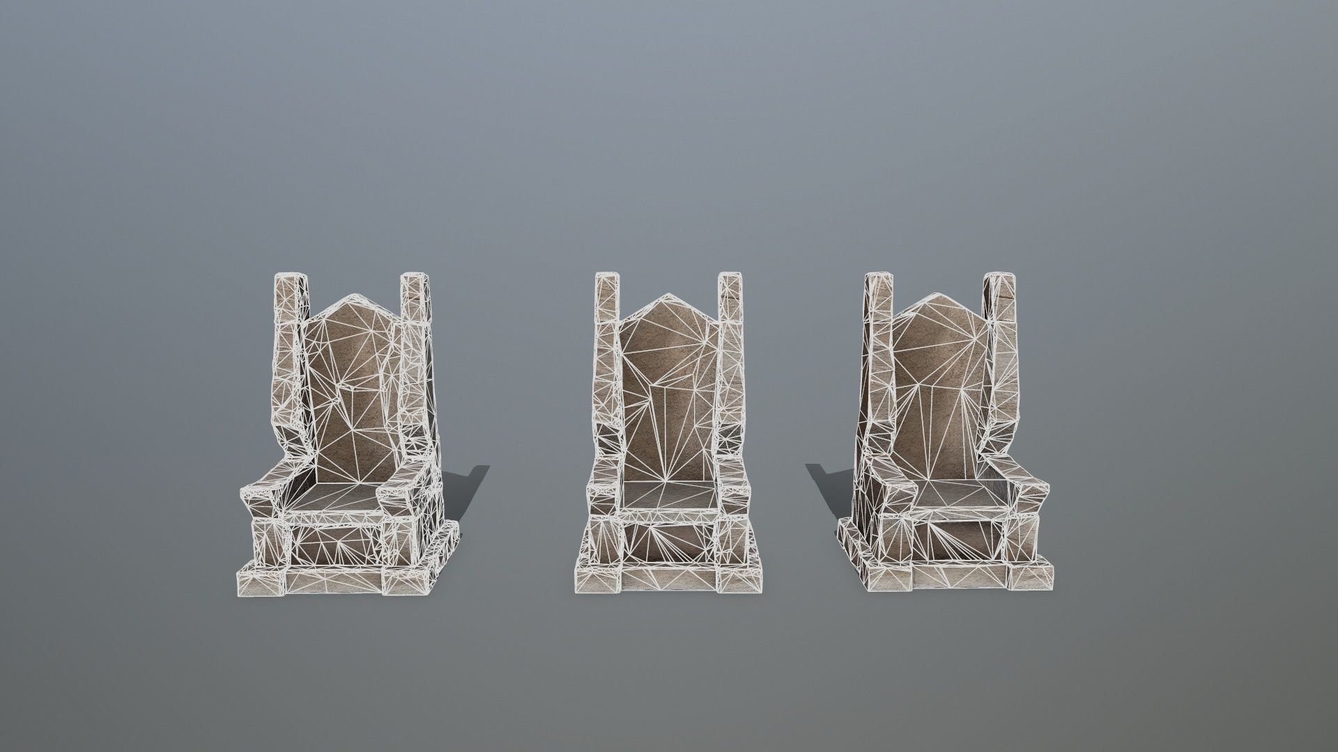 Stone Throne Low-poly 3D model_11