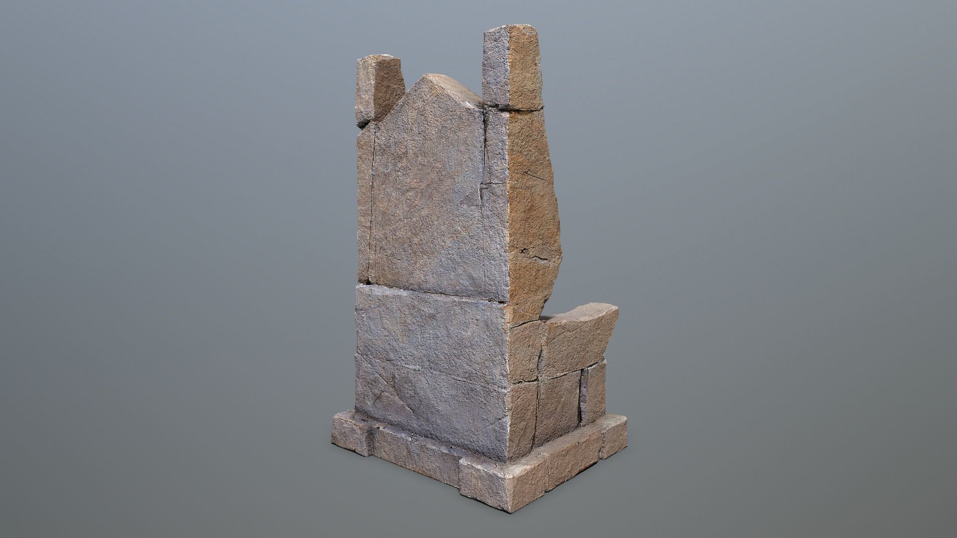Stone Throne Low-poly 3D model_6