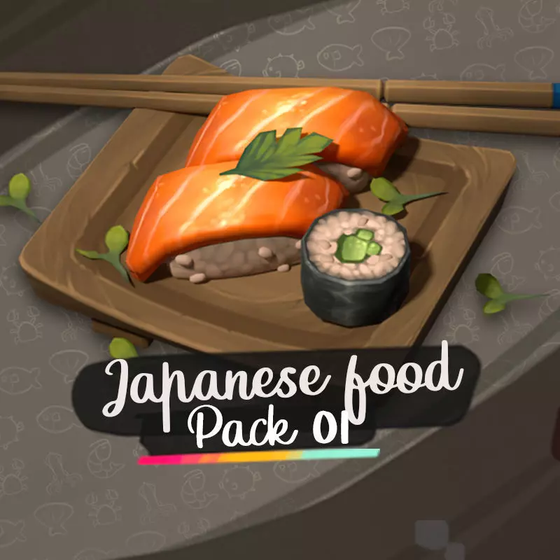 Japanese Food Pack01 FREE Free low-poly 3D model