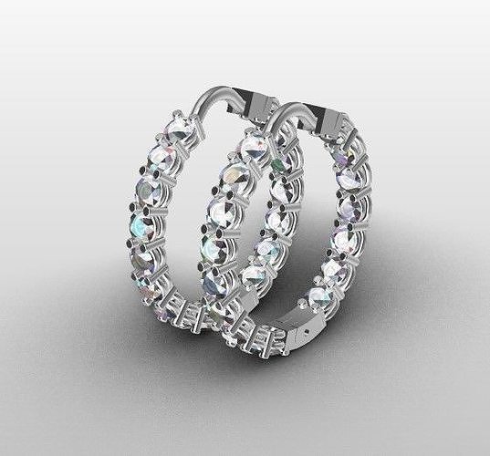 Hoop earrings 3D print model