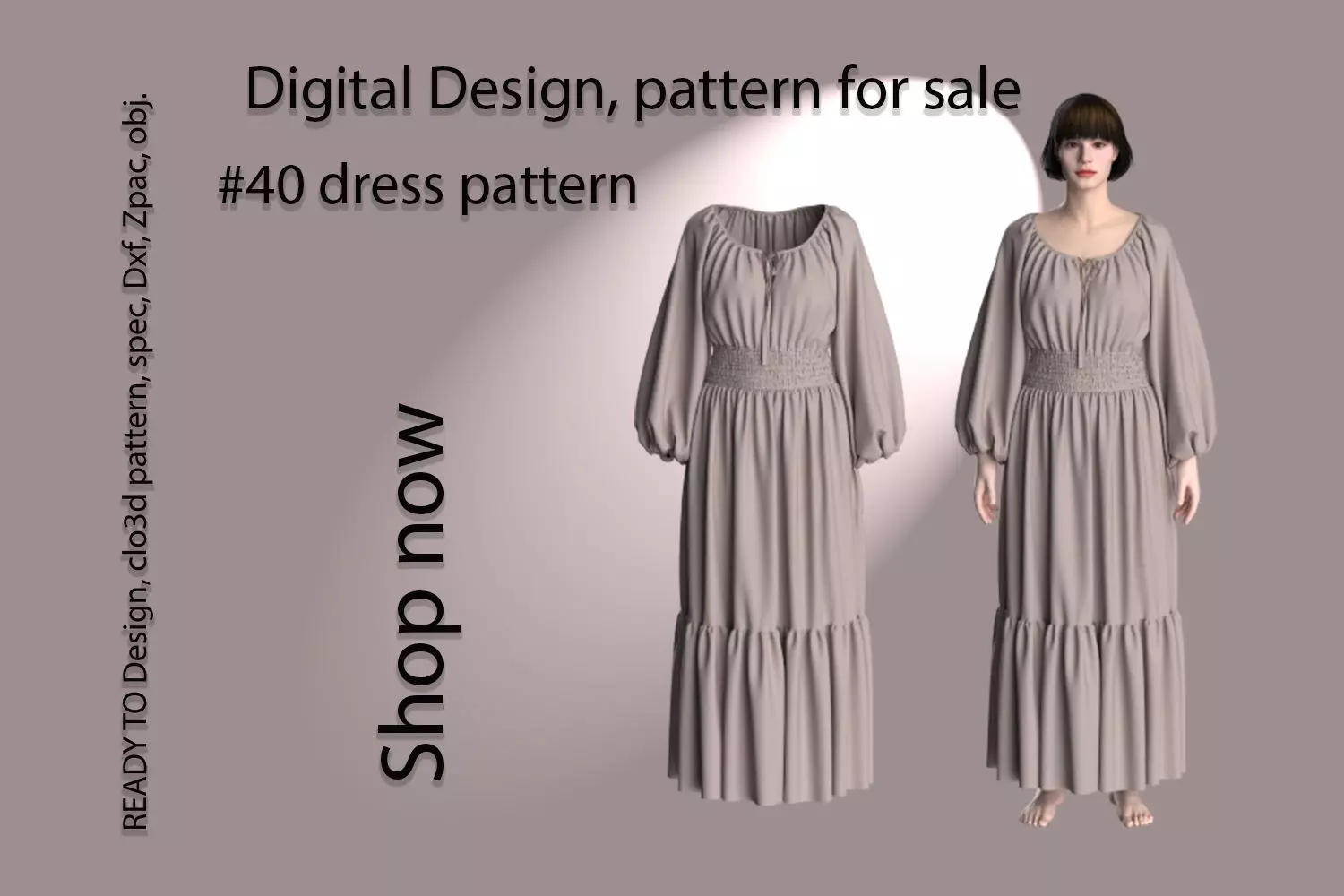 40 dress pattern for women 3D print model_0