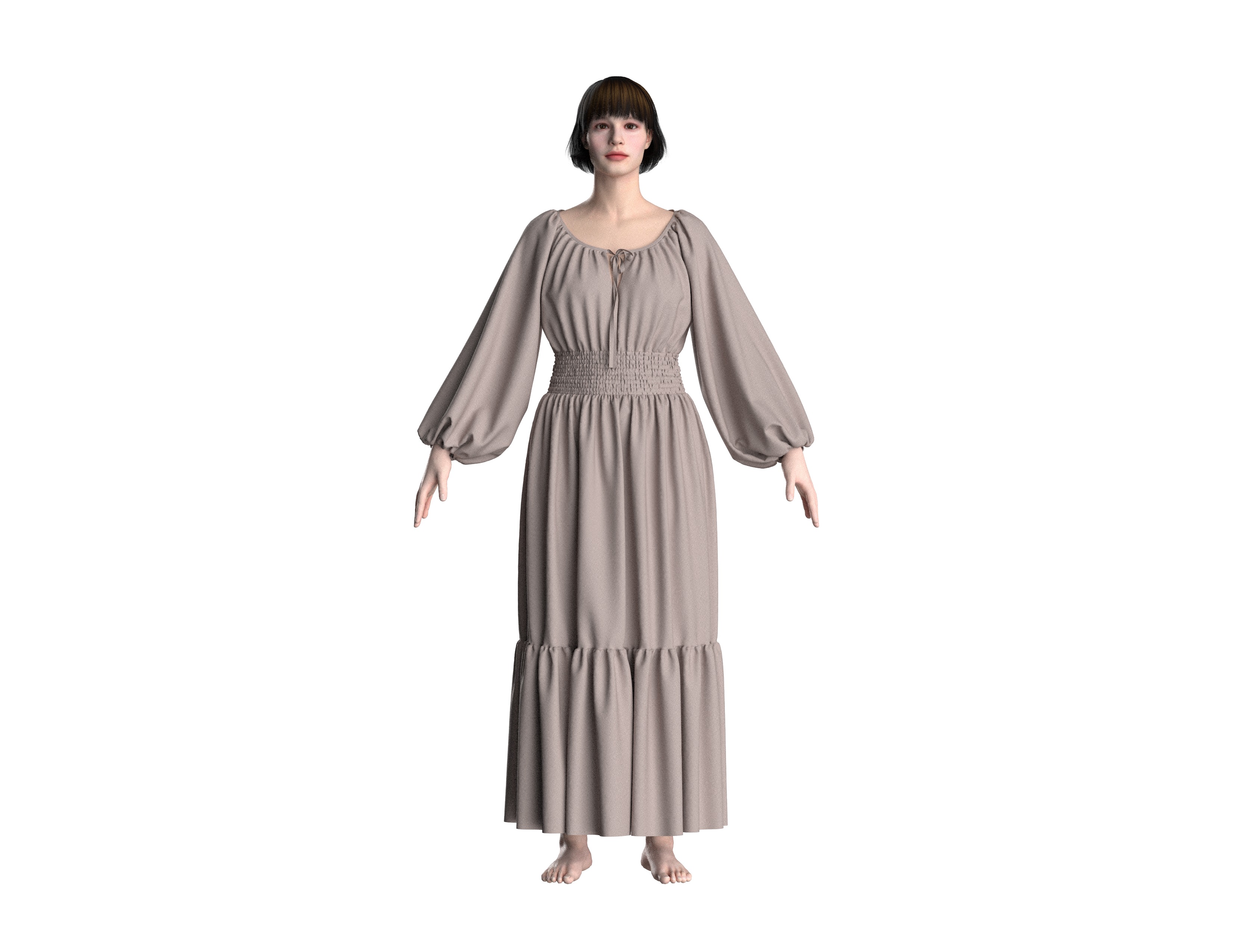 40 dress pattern for women 3D print model_2