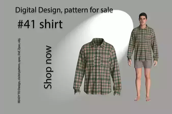 41 shirt pattern for men 3D print model