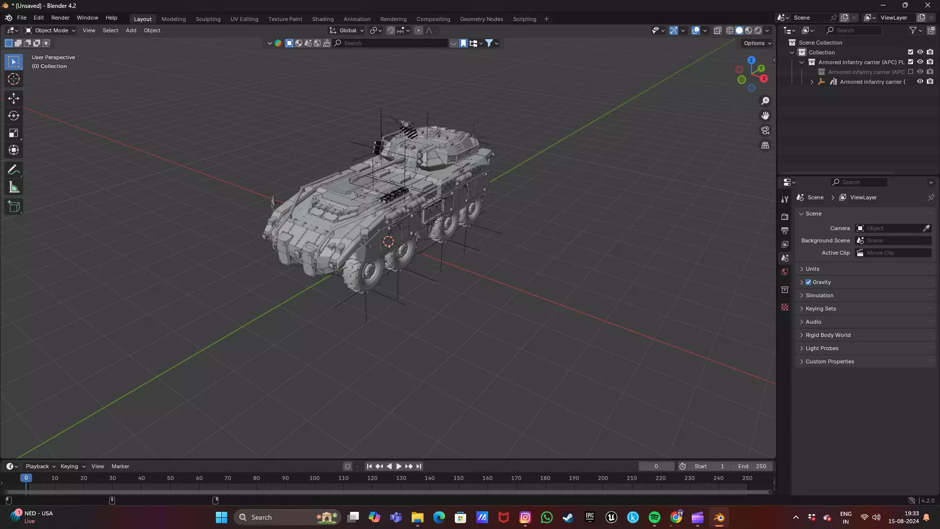 armored vehicle  Low-poly 3D model_0