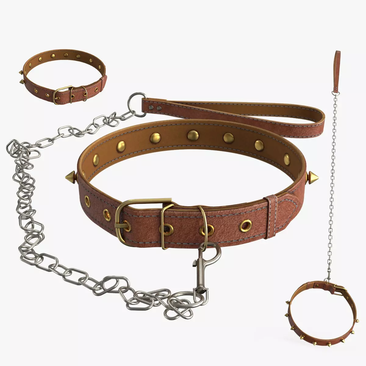 Dog Collar Low-poly 3D model_0