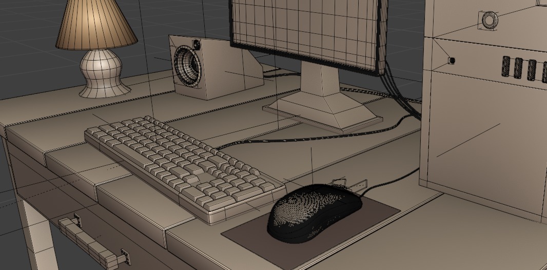 pc-setup 3D-model Low-poly 3D model_16