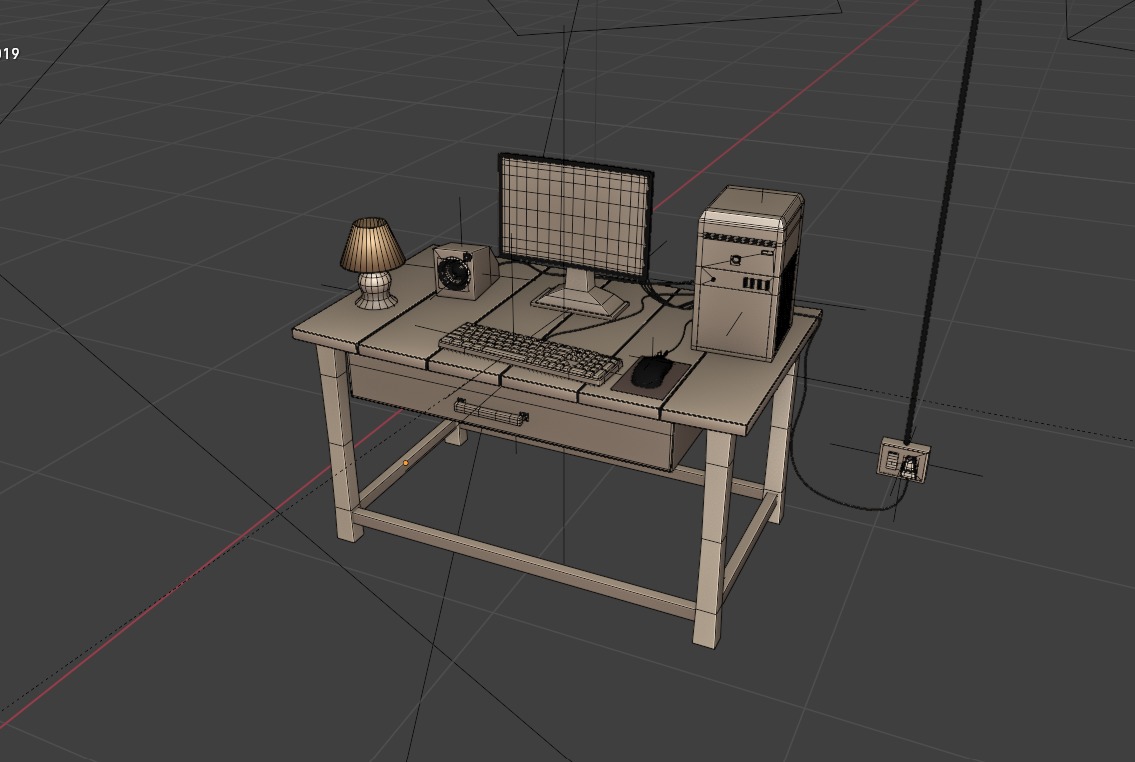 pc-setup 3D-model Low-poly 3D model_13