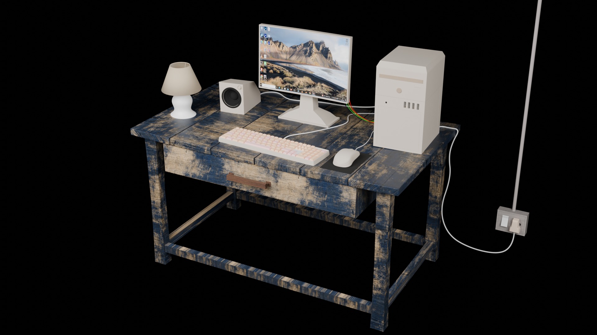 pc-setup 3D-model Low-poly 3D model_1