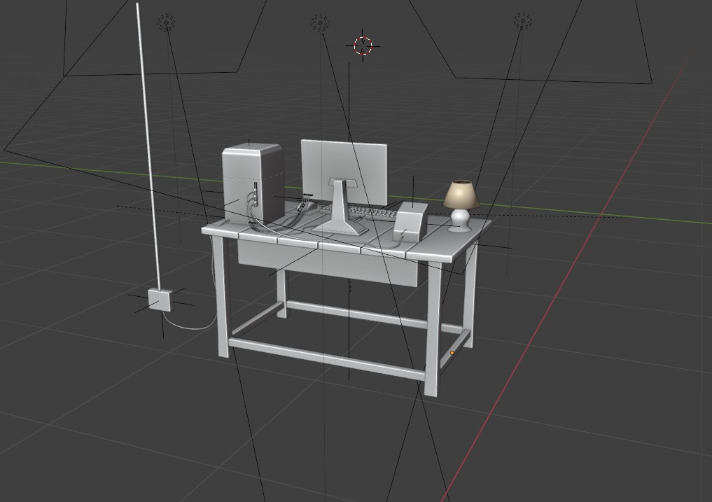 pc-setup 3D-model Low-poly 3D model_7