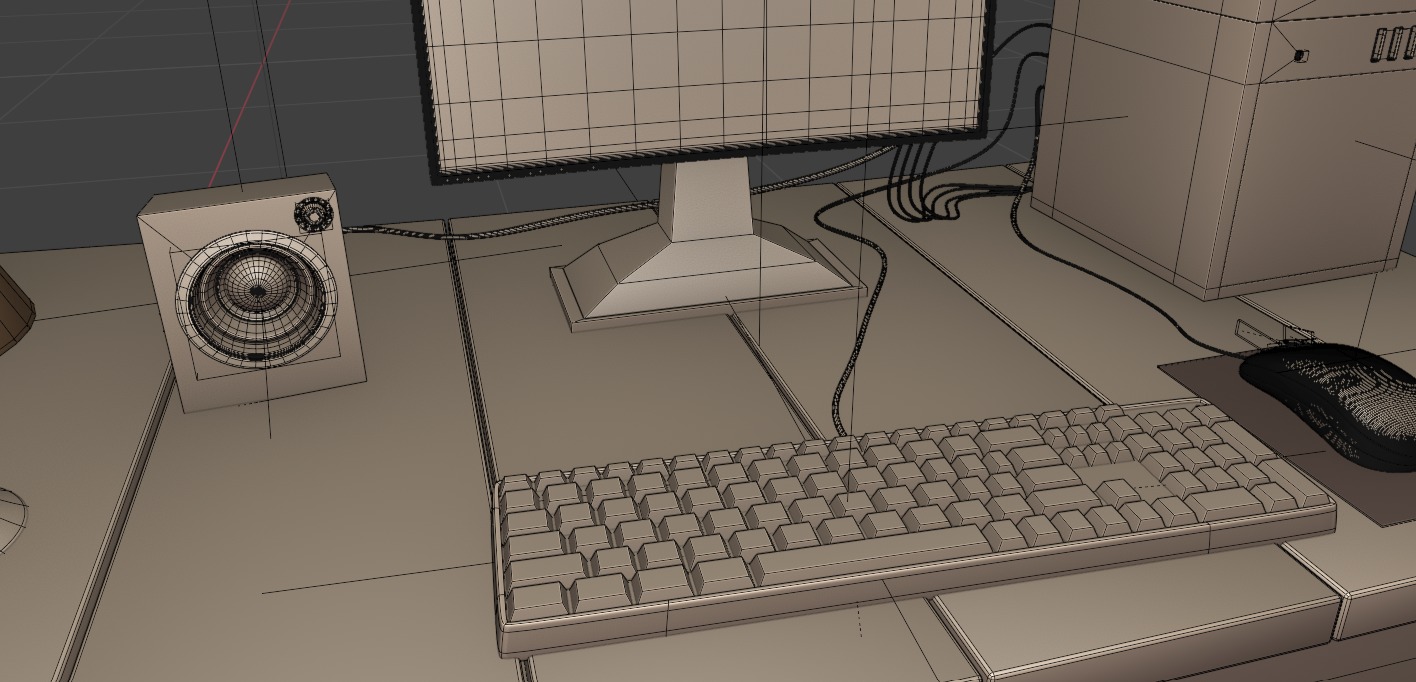 pc-setup 3D-model Low-poly 3D model_17