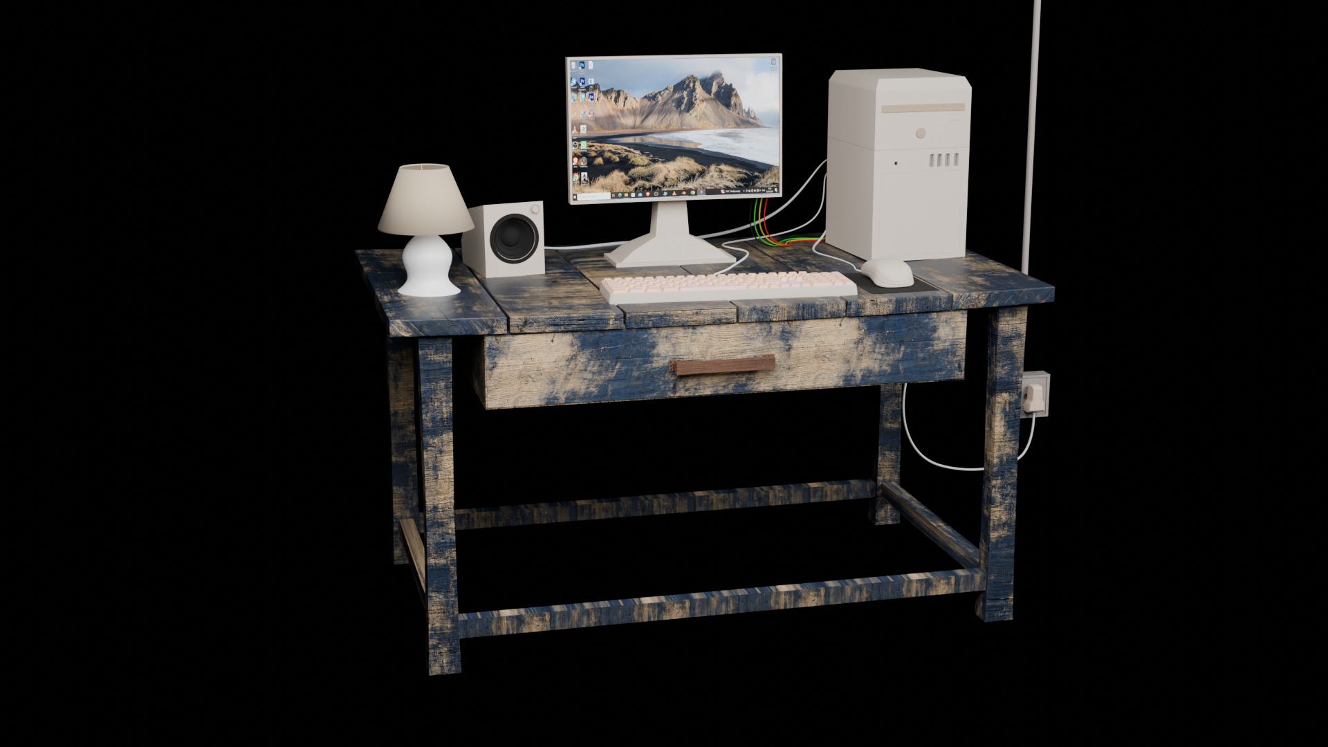 pc-setup 3D-model Low-poly 3D model_2