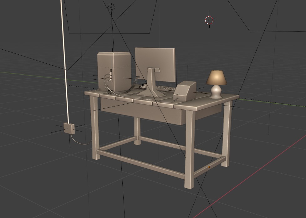 pc-setup 3D-model Low-poly 3D model_11