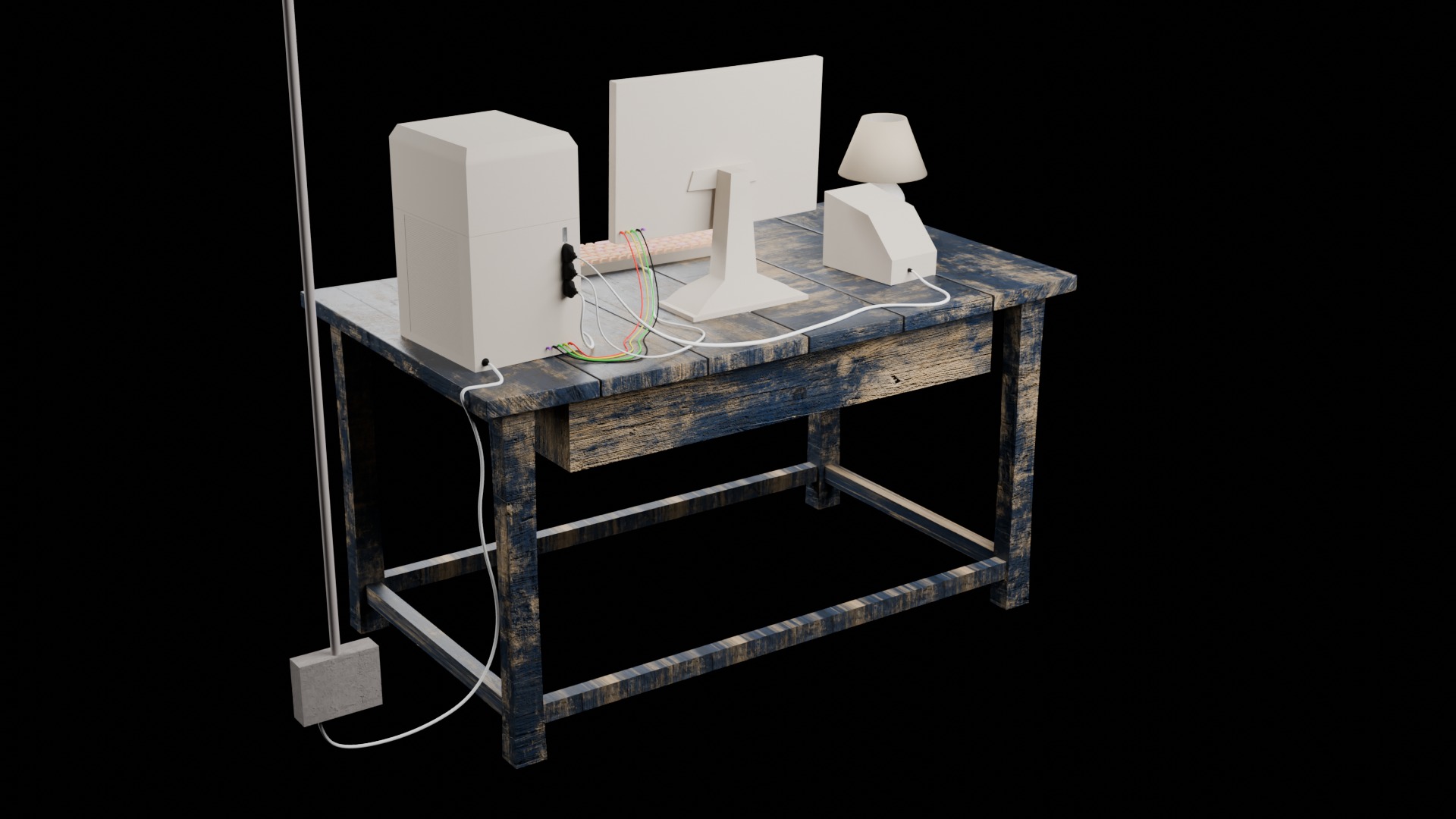 pc-setup 3D-model Low-poly 3D model_4
