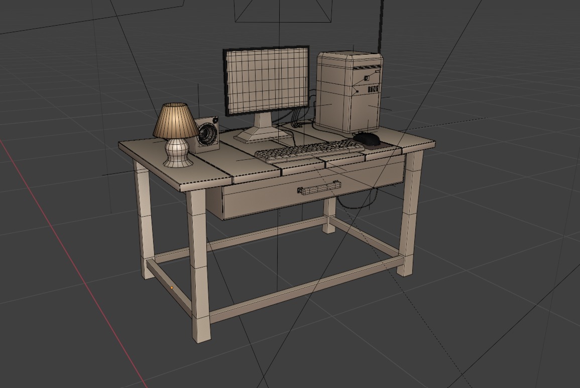 pc-setup 3D-model Low-poly 3D model_14