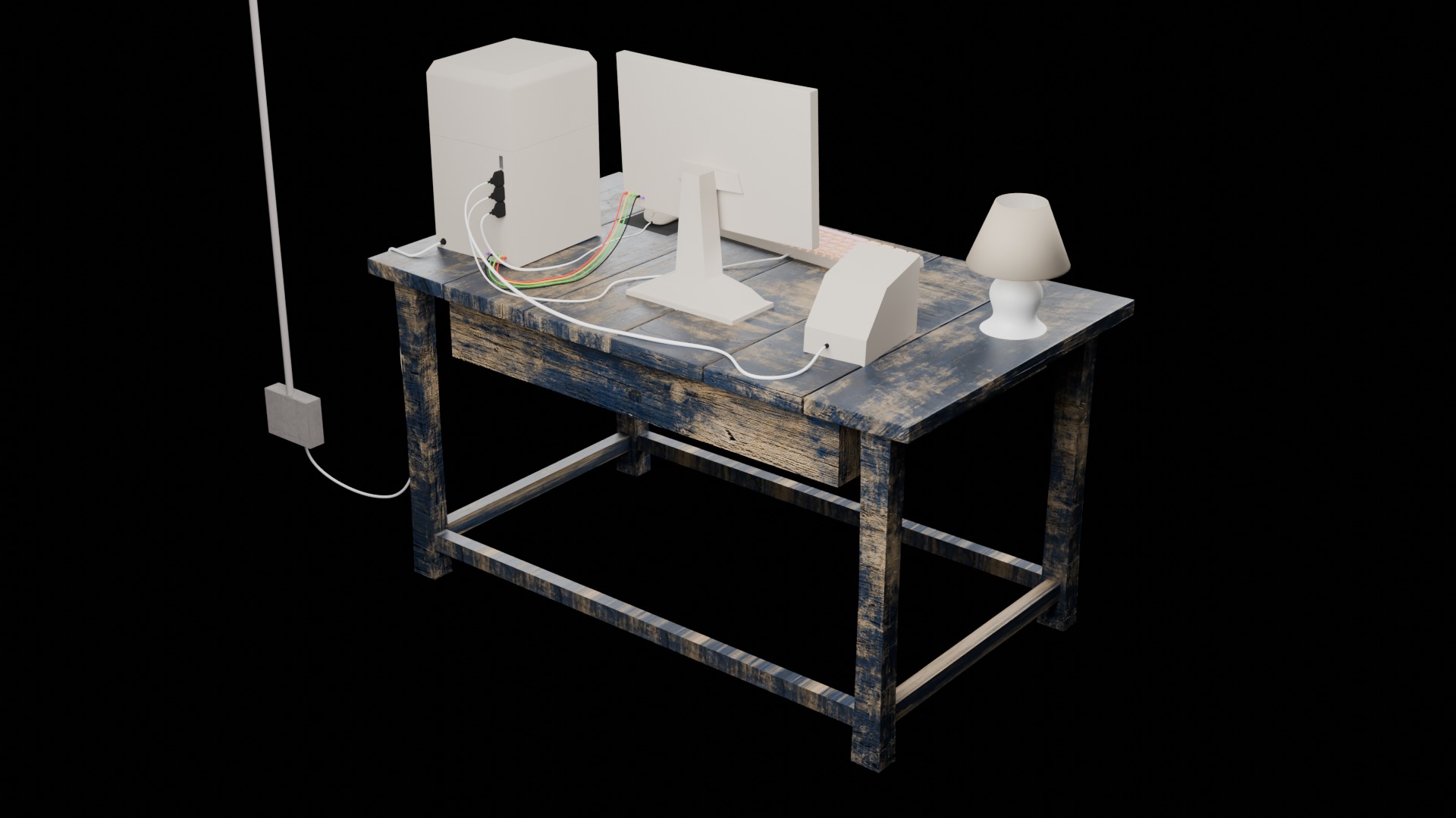 pc-setup 3D-model Low-poly 3D model_3