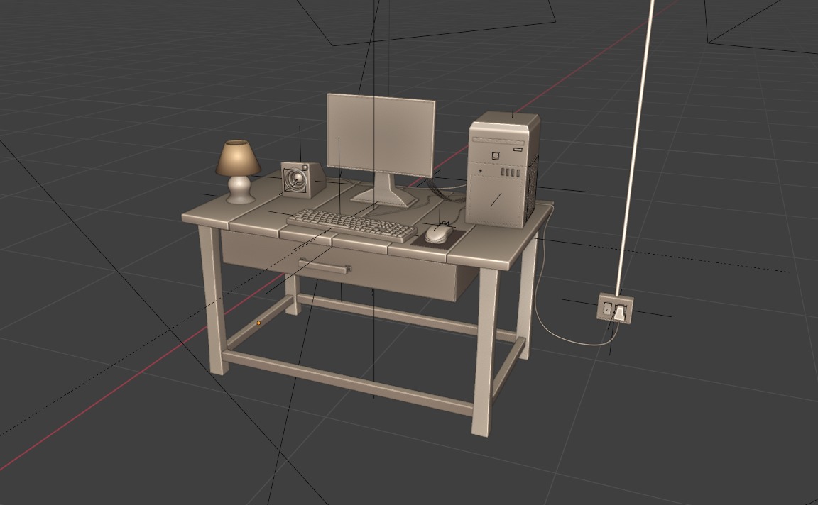 pc-setup 3D-model Low-poly 3D model_9
