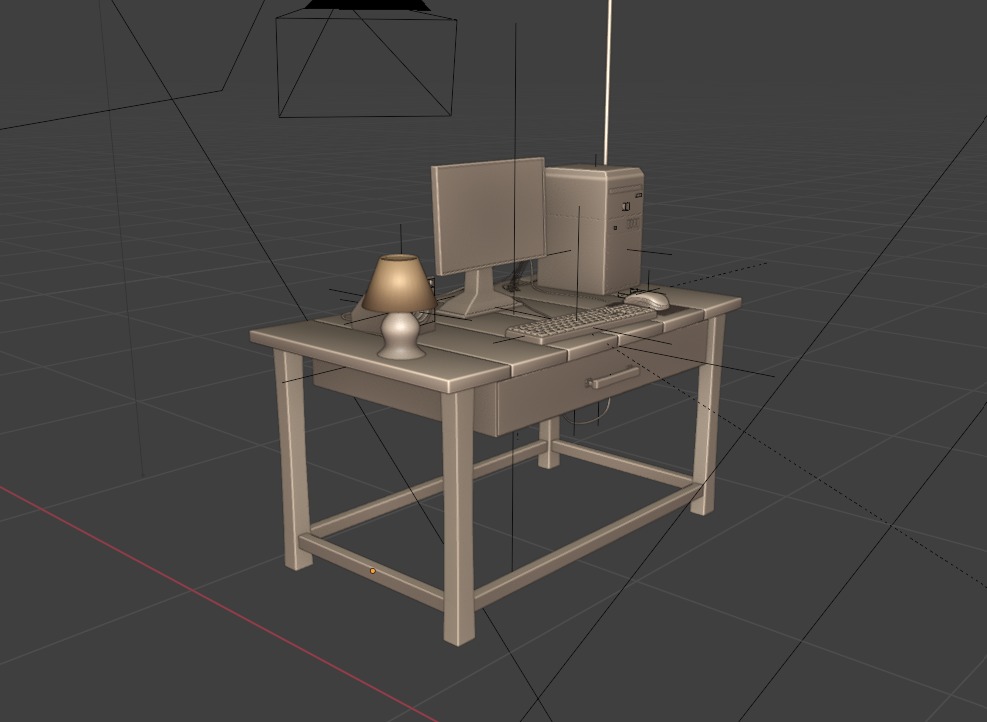 pc-setup 3D-model Low-poly 3D model_10