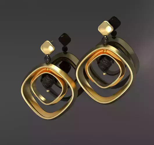 Earrings double frame