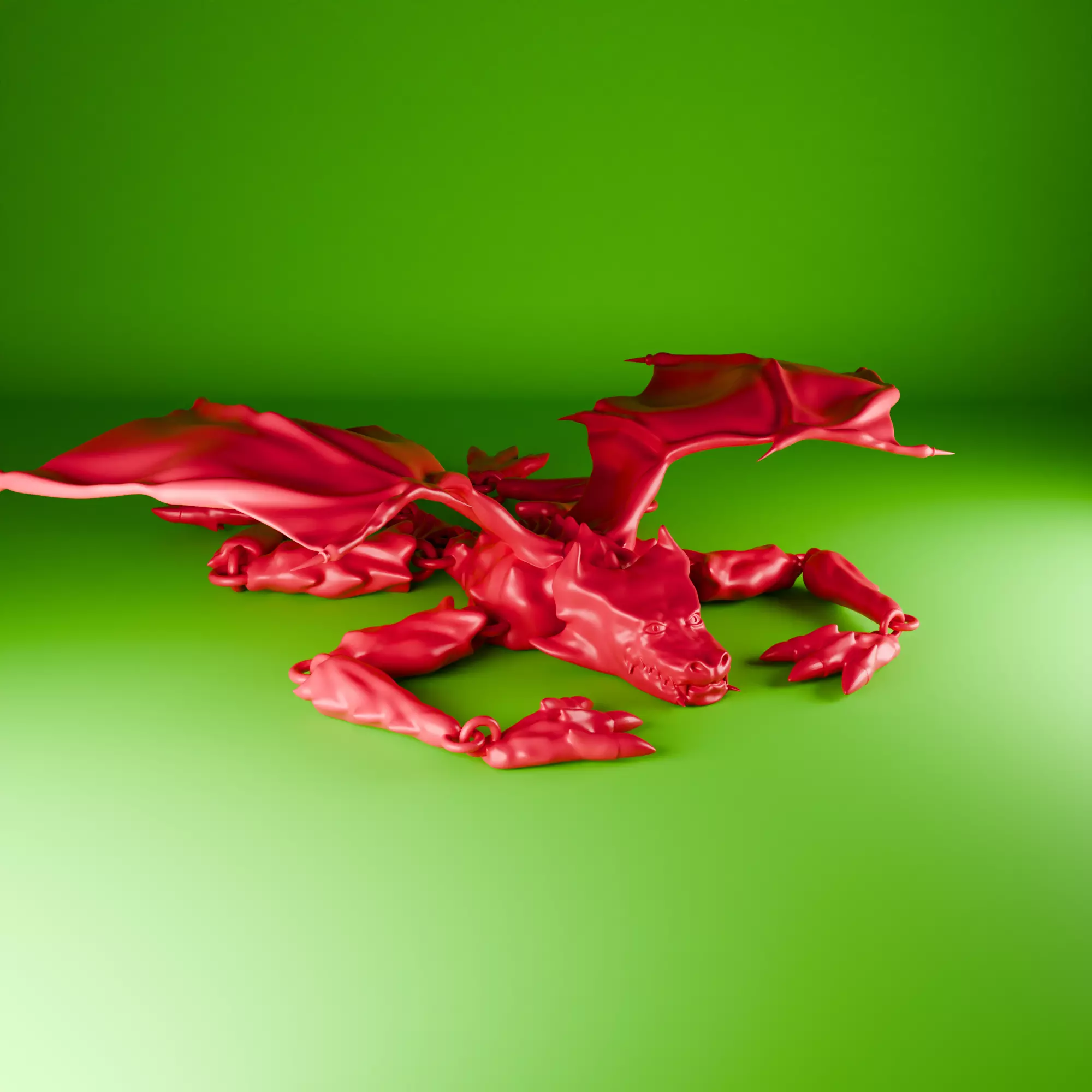 Articulated Winged Dragon 3D print model