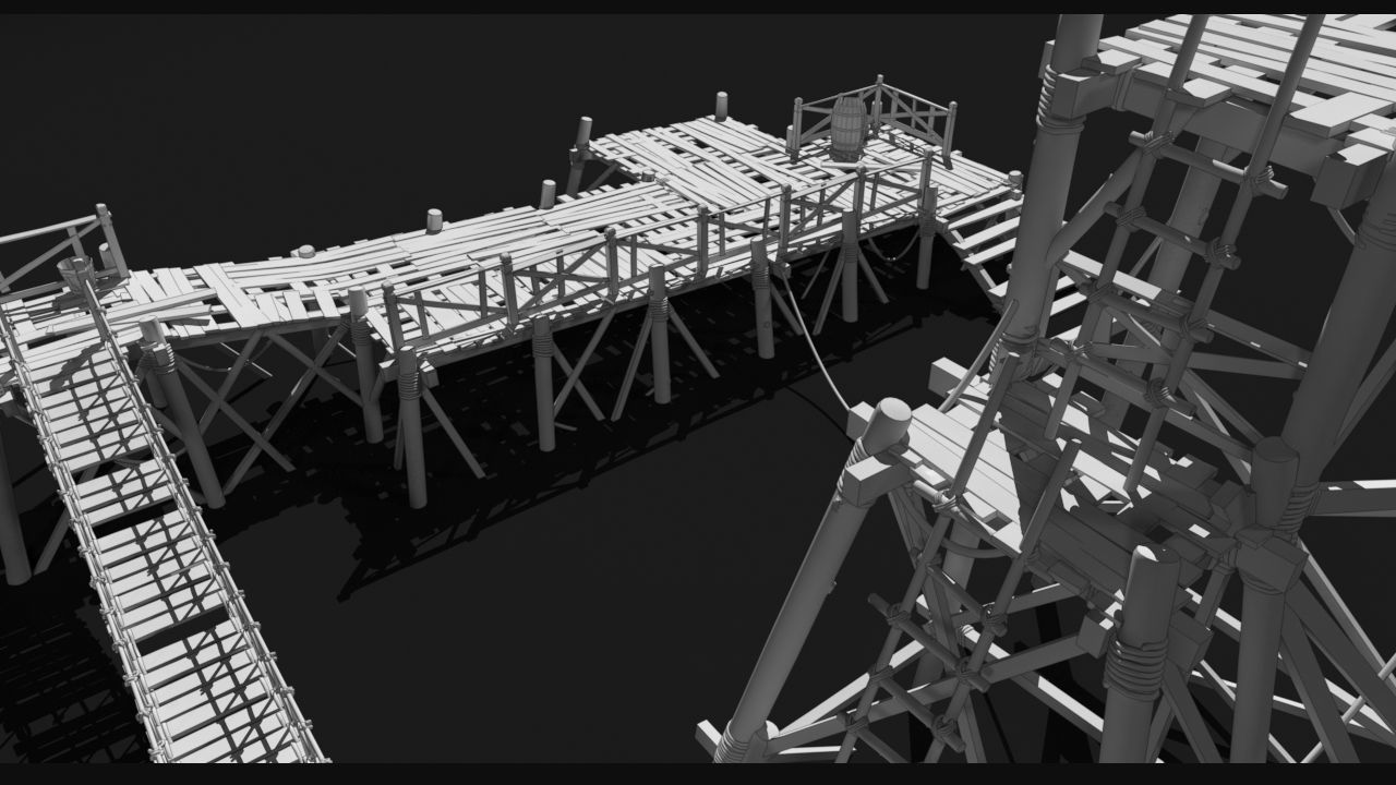 Medieval wooden structures 3D model_3