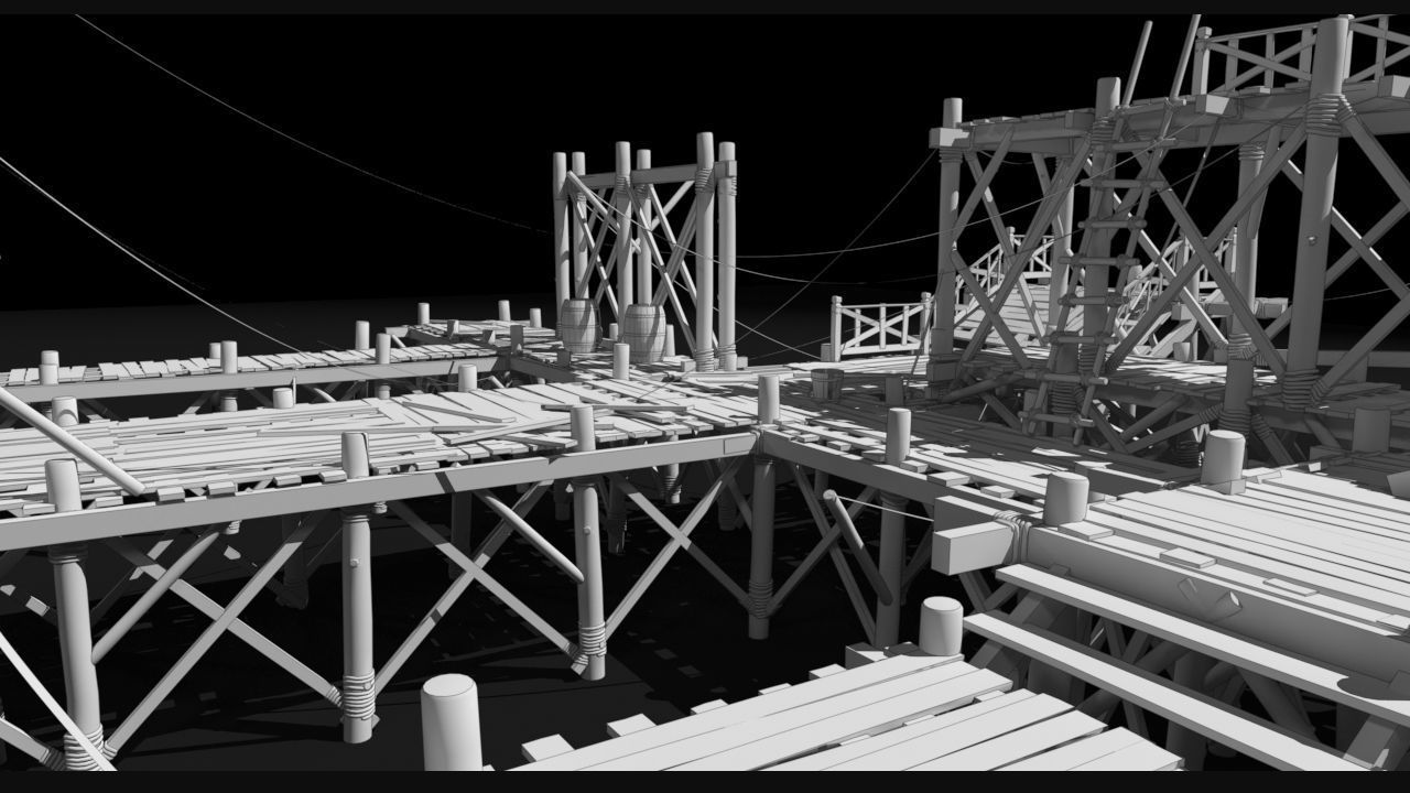 Medieval wooden structures 3D model_7